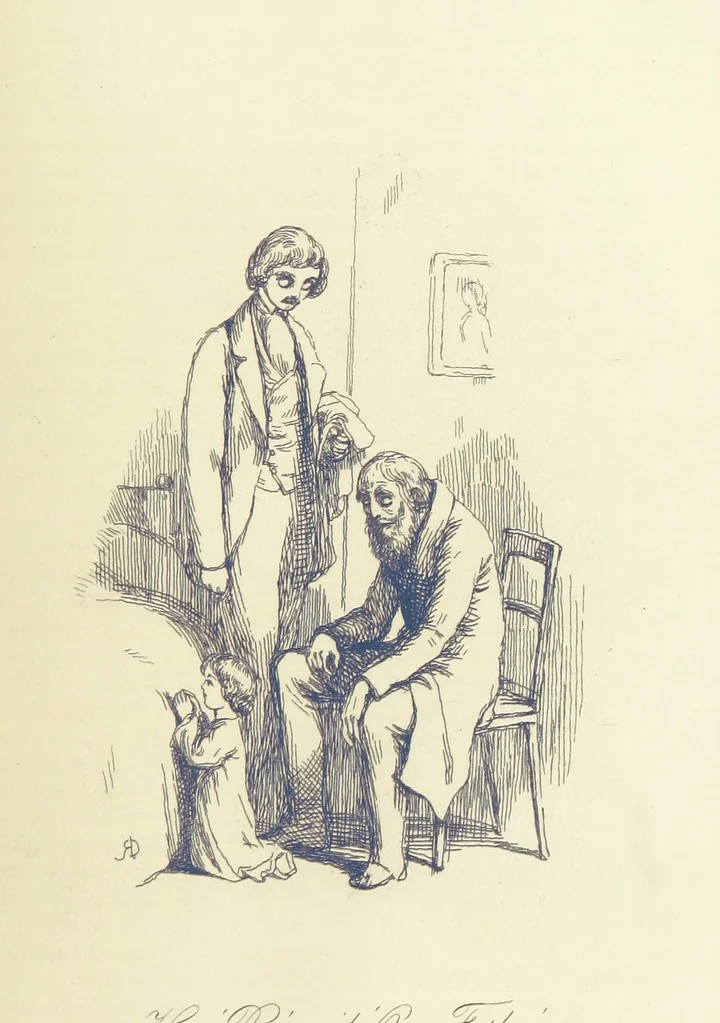 An illustration from The Works of William Makepeace Thackeray. [Library Edition, 1869, leaf 495