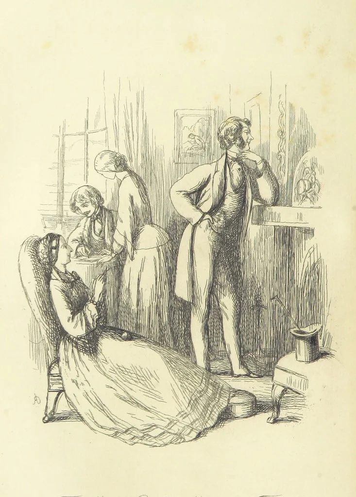 An illustration from The Works of William Makepeace Thackeray. [Library Edition, 1869, leaf 70
