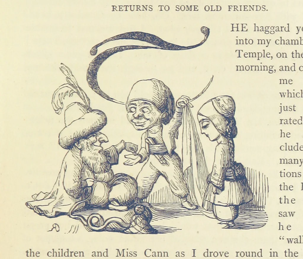 An illustration from The Works of William Makepeace Thackeray. [Library Edition, 1869, leaf 77