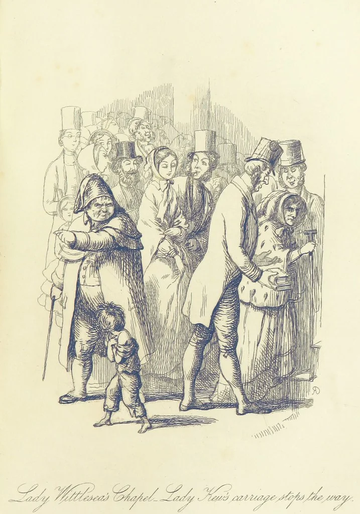 An illustration from The Works of William Makepeace Thackeray. [Library Edition, 1869, leaf 95