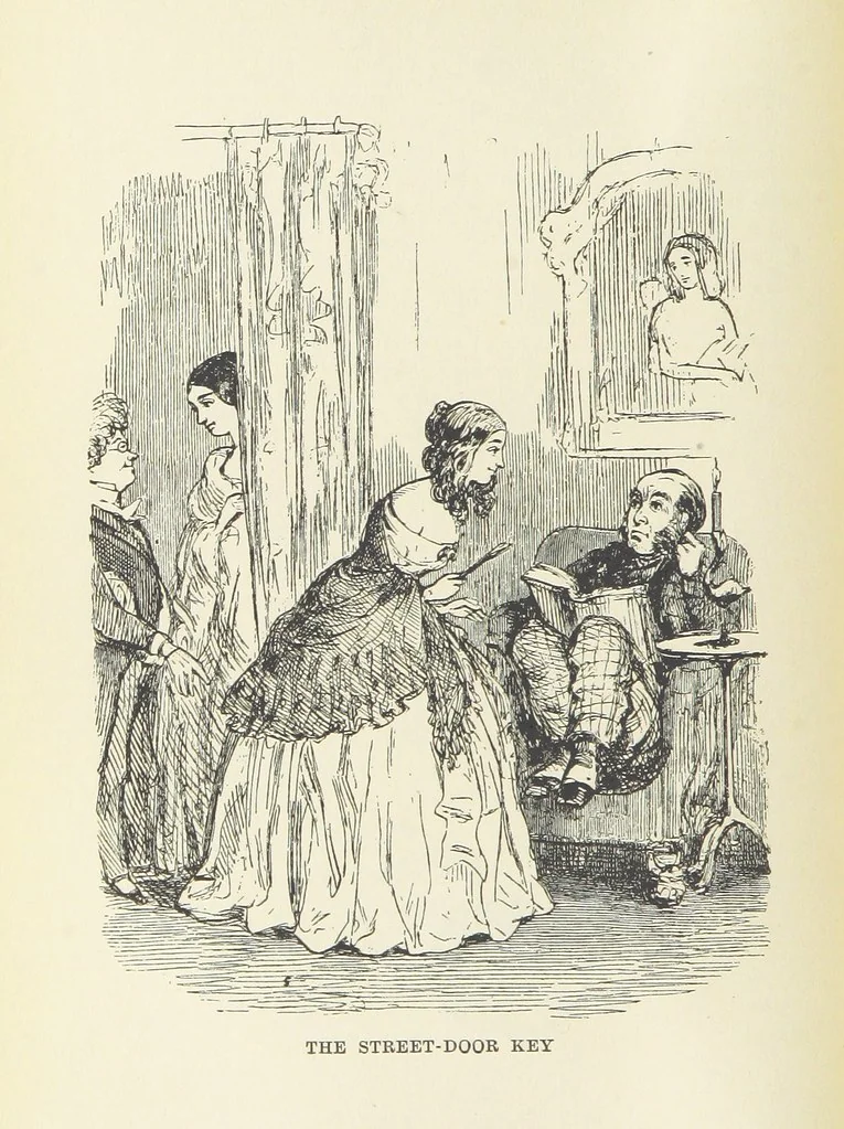 An illustration from The Oxford Thackeray. With illustrations. [Edited with introductions by George Saintsbury, leaf 168