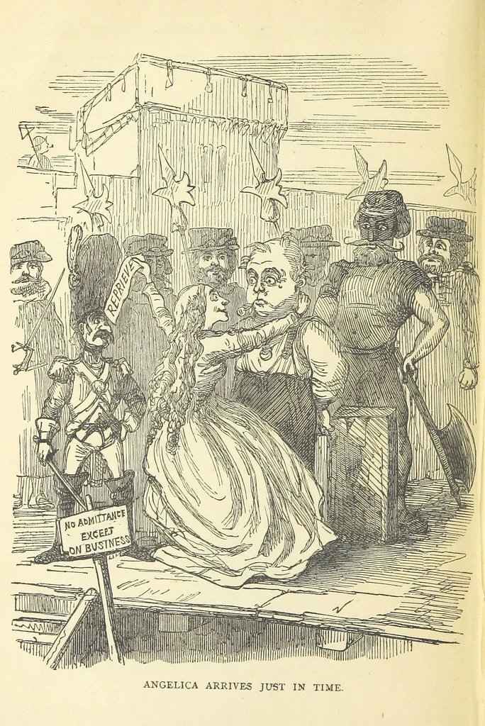 An illustration from The Christmas Books of Mr. M. A. Titmarsh ... With illustrations by the author, 1872, leaf 414