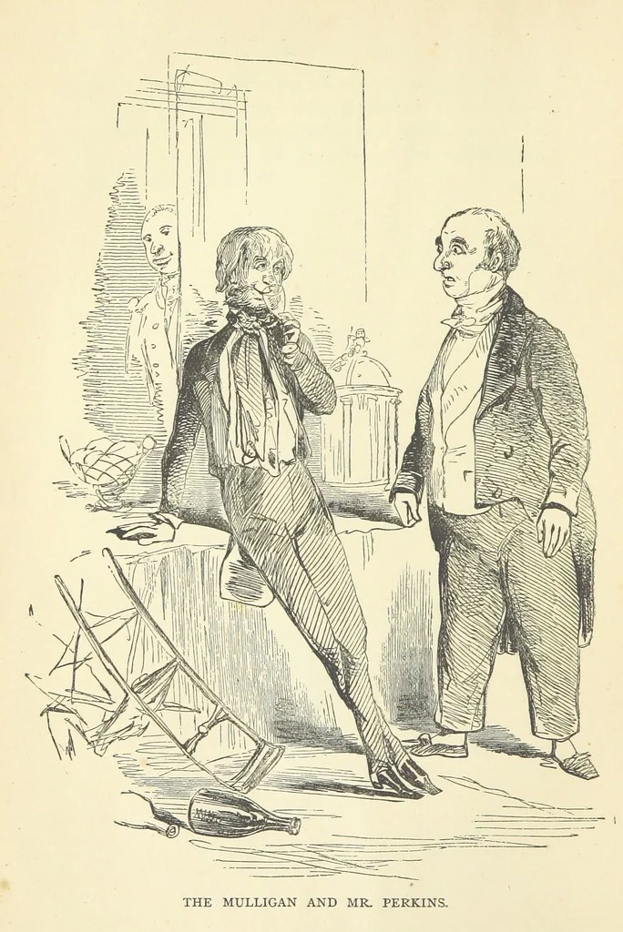 An illustration from The Christmas Books of Mr. M. A. Titmarsh ... With illustrations by the author, 1872, leaf 94