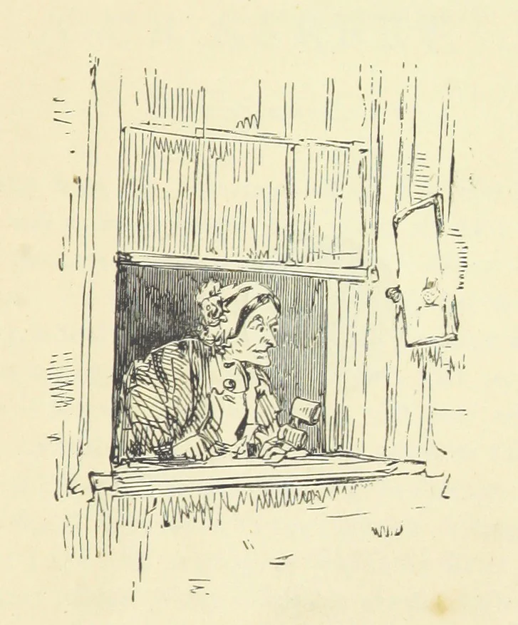 An illustration from The Christmas Books of Mr. M. A. Titmarsh ... With illustrations by the author, 1872, leaf 97