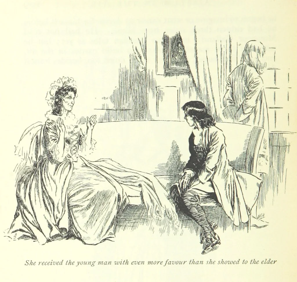An illustration from The History of Henry Esmond, Esq. ... With illustrations by T. H. Robinson [and a preface by Joseph Jacobs, 1896, leaf 150