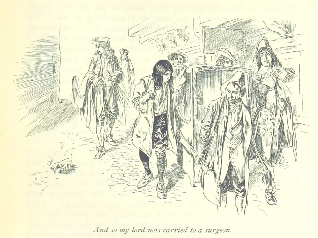 An illustration from The History of Henry Esmond, Esq. ... With illustrations by T. H. Robinson [and a preface by Joseph Jacobs, 1896, leaf 197