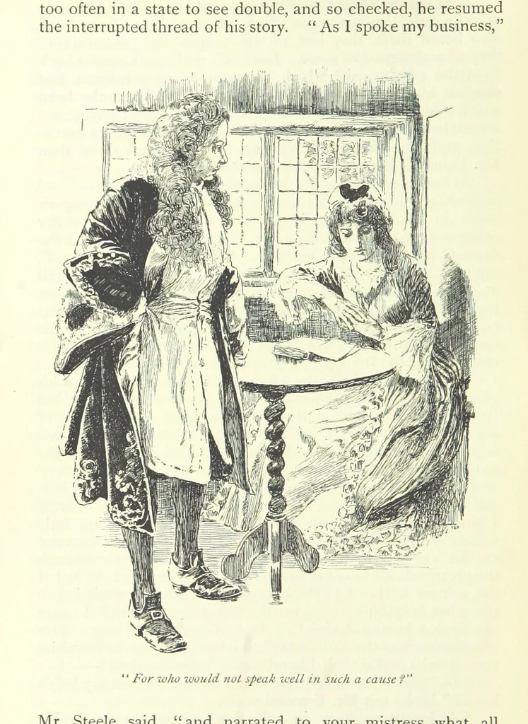 An illustration from The History of Henry Esmond, Esq. ... With illustrations by T. H. Robinson [and a preface by Joseph Jacobs, 1896, leaf 230