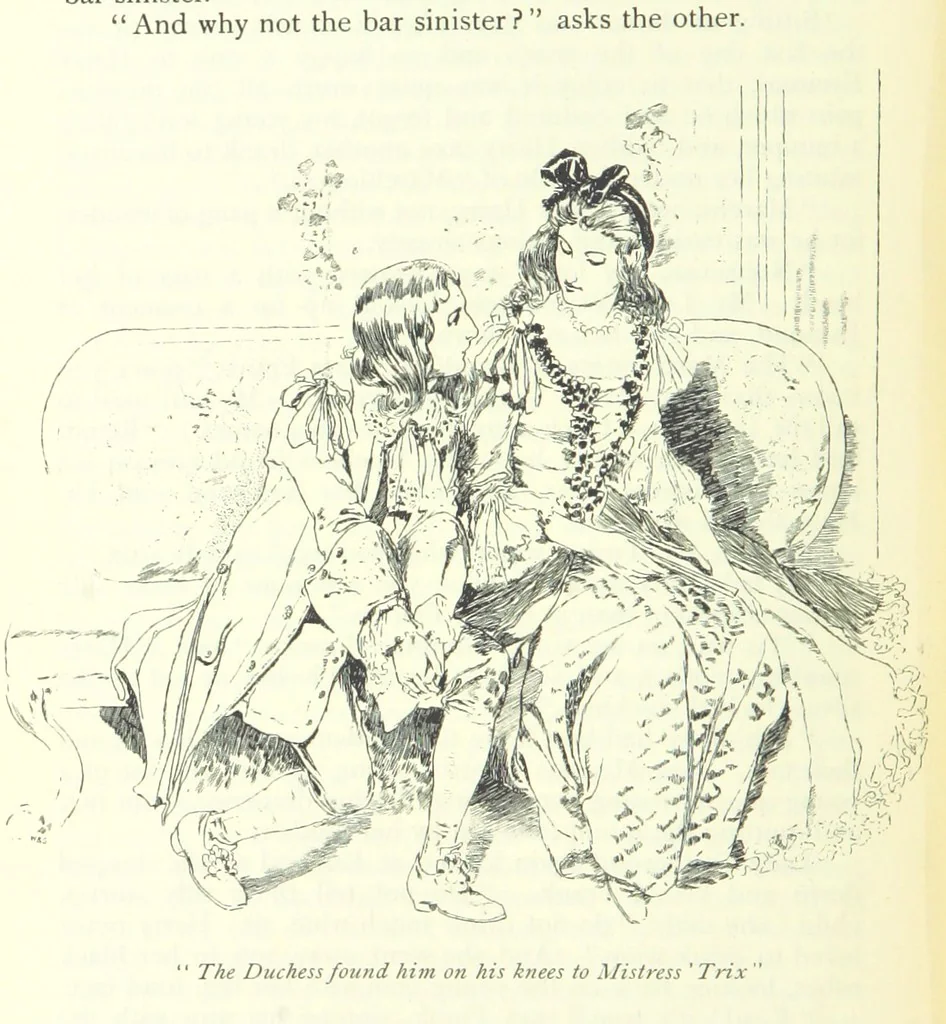 An illustration from The History of Henry Esmond, Esq. ... With illustrations by T. H. Robinson [and a preface by Joseph Jacobs, 1896, leaf 282