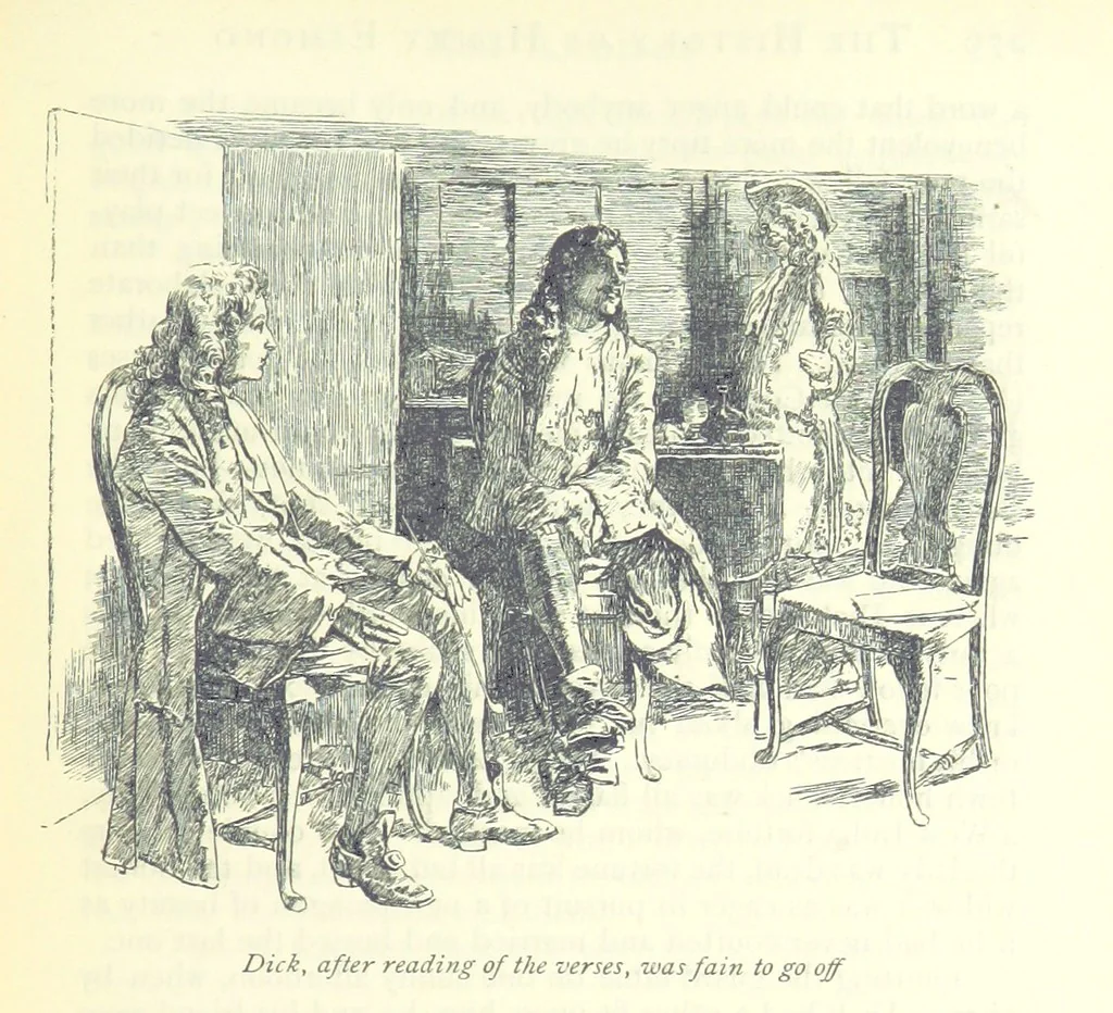 An illustration from The History of Henry Esmond, Esq. ... With illustrations by T. H. Robinson [and a preface by Joseph Jacobs, 1896, leaf 313