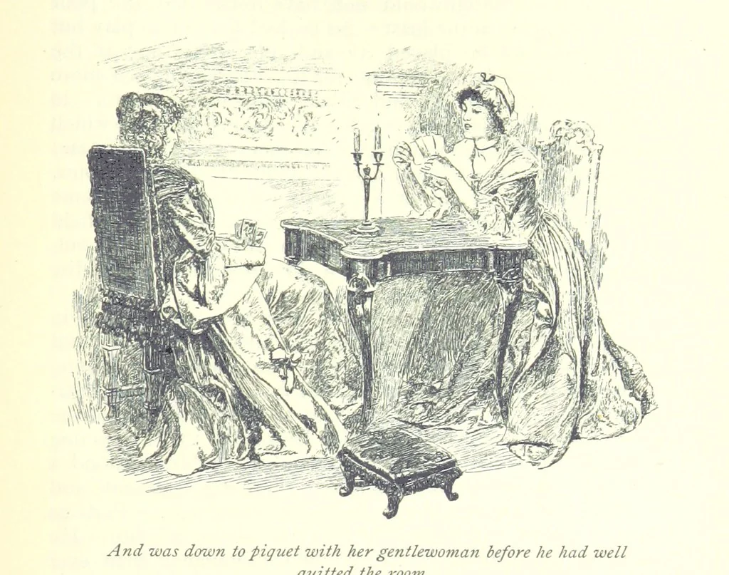 An illustration from The History of Henry Esmond, Esq. ... With illustrations by T. H. Robinson [and a preface by Joseph Jacobs, 1896, leaf 383