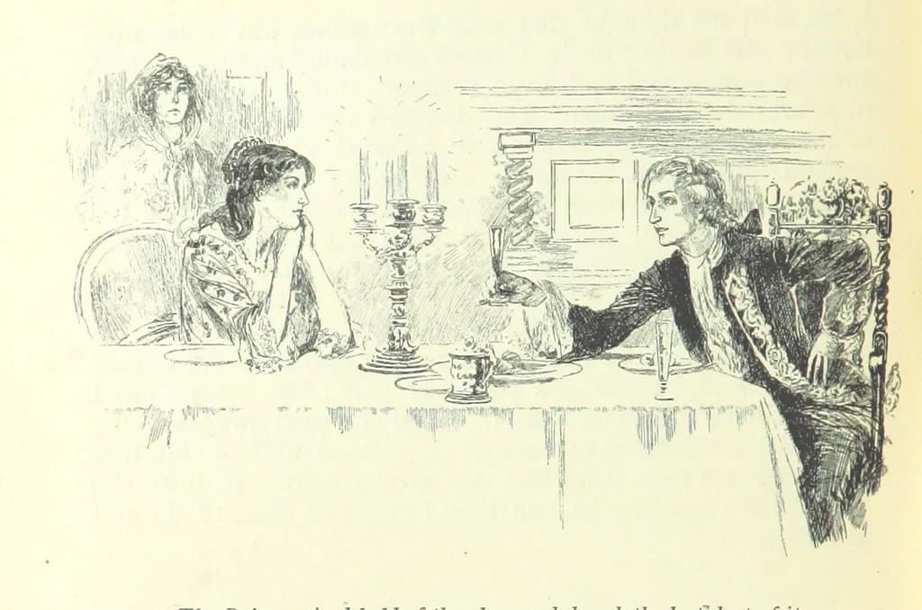 An illustration from The History of Henry Esmond, Esq. ... With illustrations by T. H. Robinson [and a preface by Joseph Jacobs, 1896, leaf 490