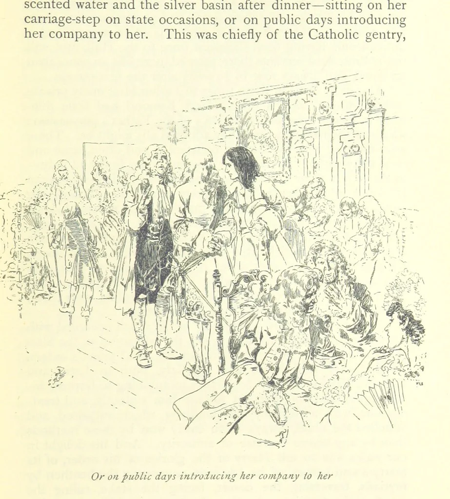 An illustration from The History of Henry Esmond, Esq. ... With illustrations by T. H. Robinson [and a preface by Joseph Jacobs, 1896, leaf 71