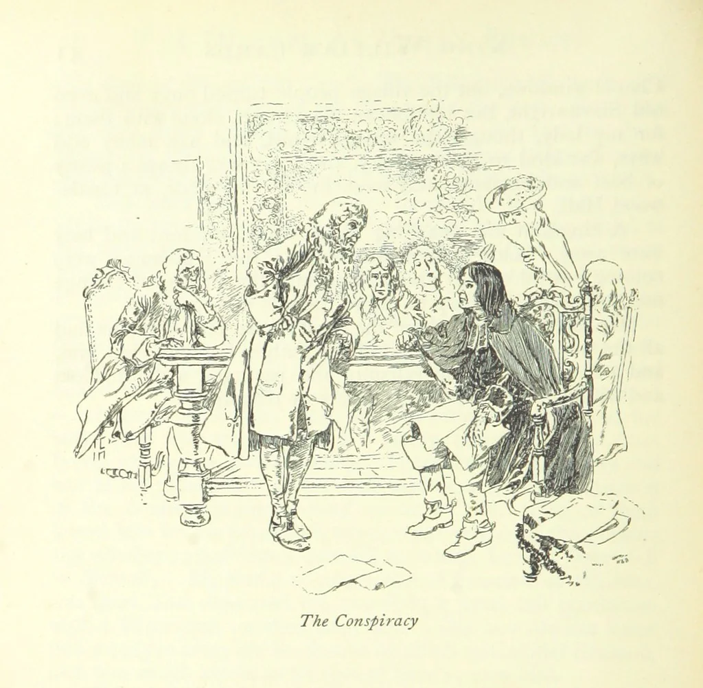 An illustration from The History of Henry Esmond, Esq. ... With illustrations by T. H. Robinson [and a preface by Joseph Jacobs, 1896, leaf 82