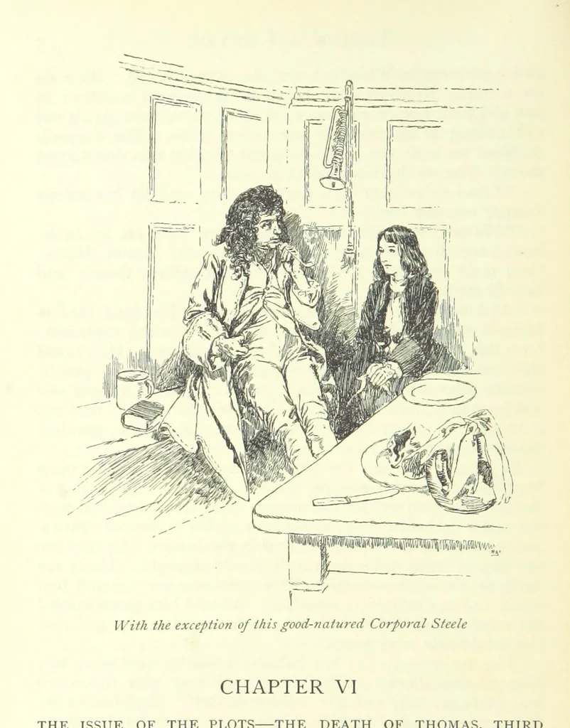 An illustration from The History of Henry Esmond, Esq. ... With illustrations by T. H. Robinson [and a preface by Joseph Jacobs, 1896, leaf 94