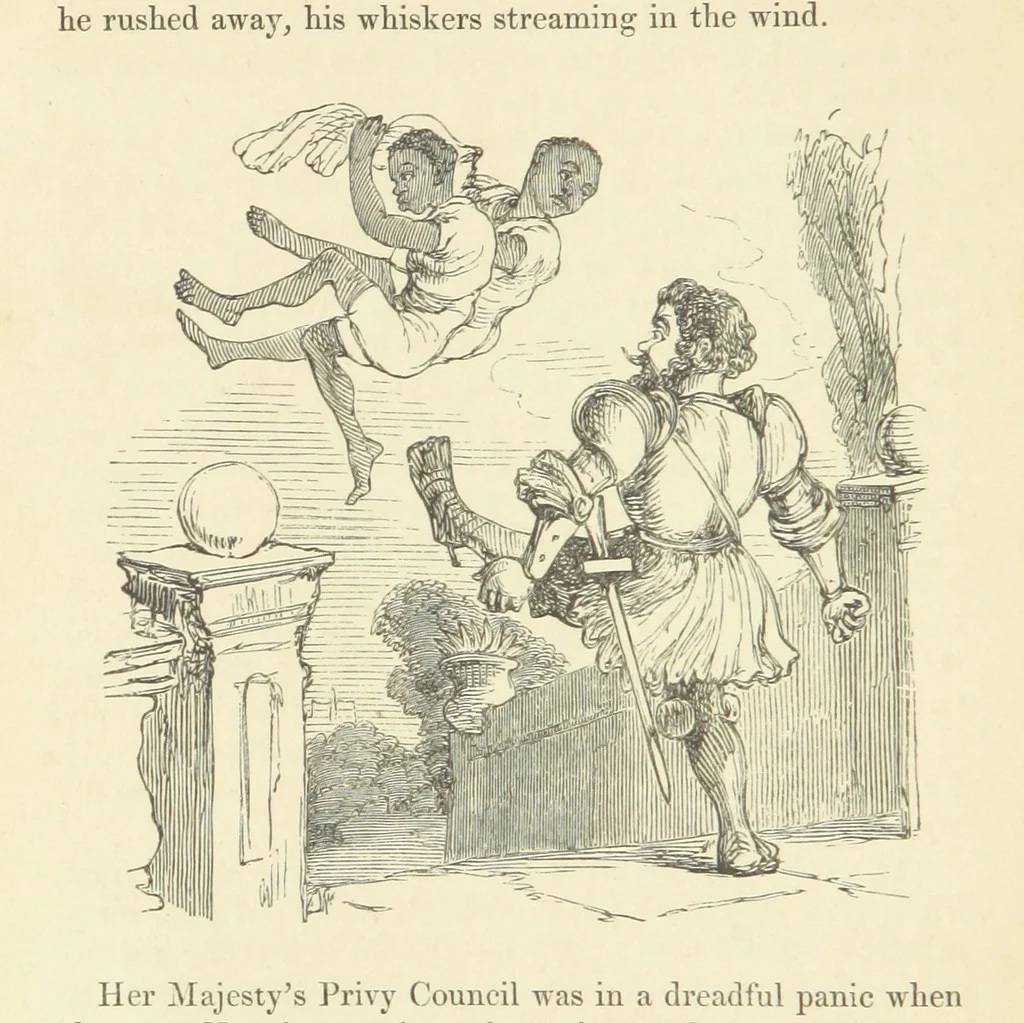 An illustration from The Rose and the Ring ... Fourth edition, 1866, leaf 100