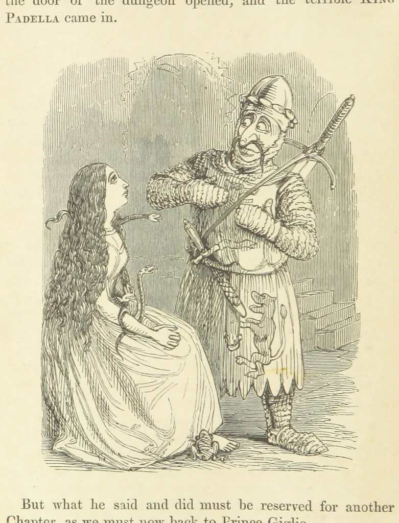 An illustration from The Rose and the Ring ... Fourth edition, 1866, leaf 102
