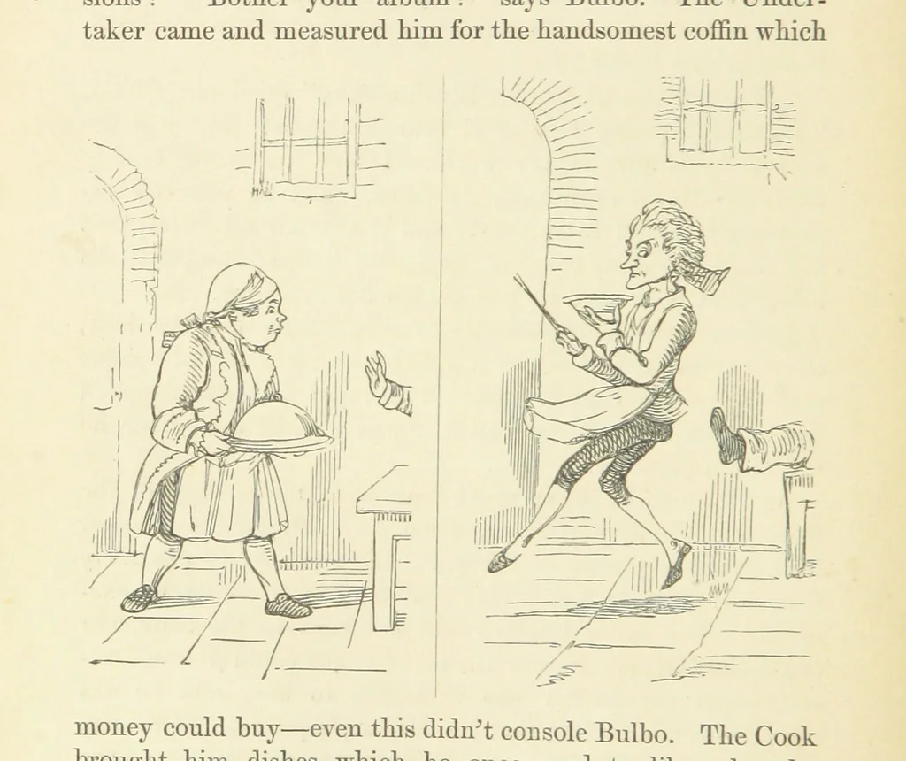An illustration from The Rose and the Ring ... Fourth edition, 1866, leaf 130