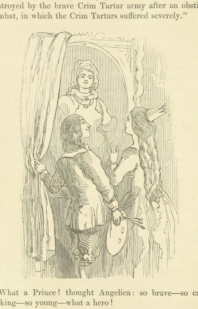 An illustration from The Rose and the Ring ... Fourth edition, 1866, leaf 48