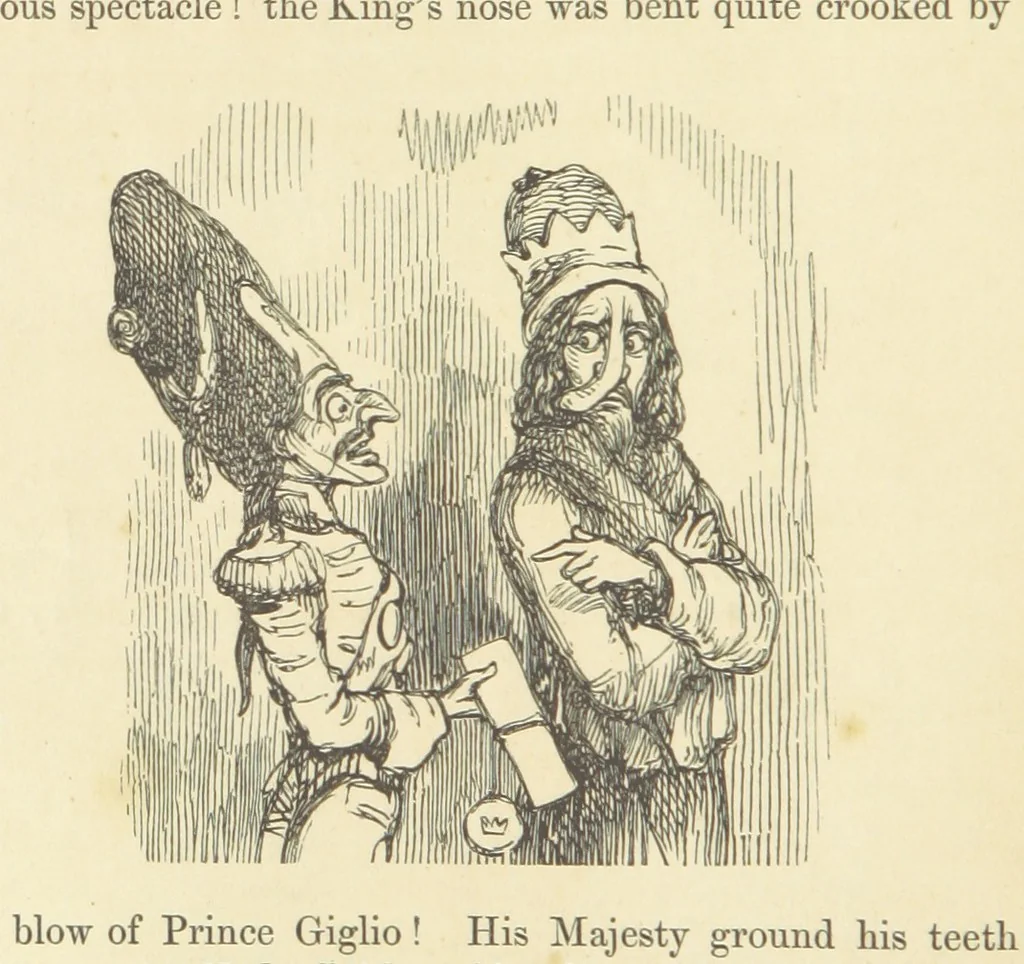 An illustration from The Rose and the Ring ... Fourth edition, 1866, leaf 74