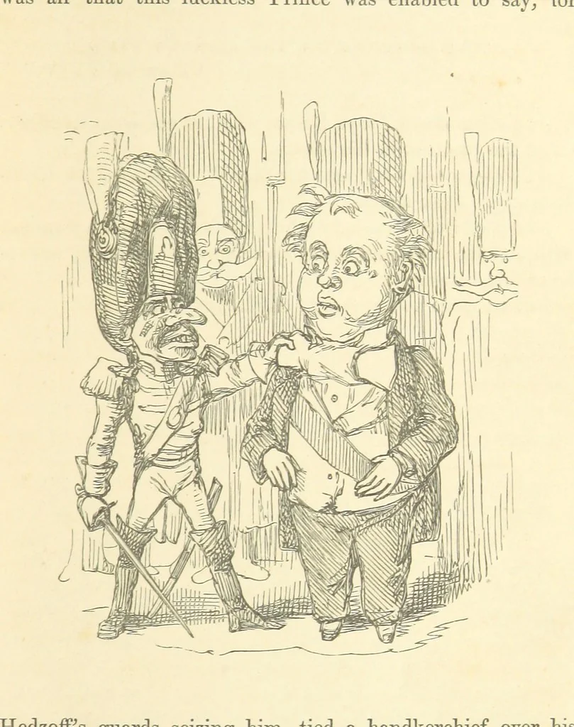 An illustration from The Rose and the Ring ... Fourth edition, 1866, leaf 77