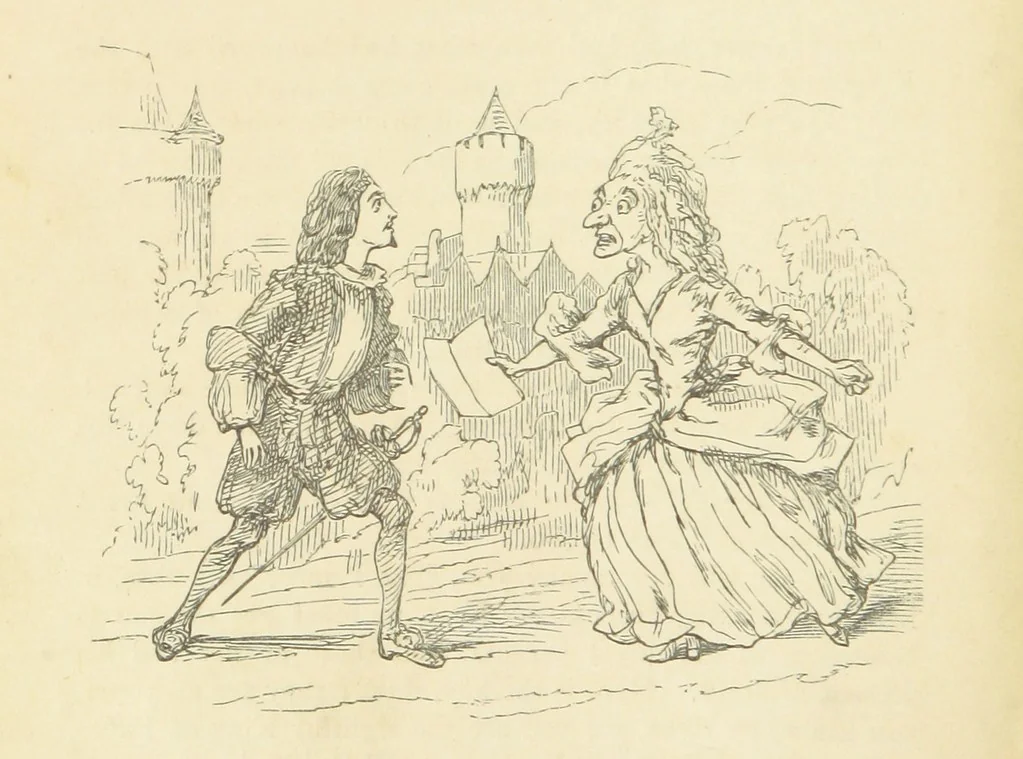 An illustration from The Rose and the Ring ... Fourth edition, 1866, leaf 80