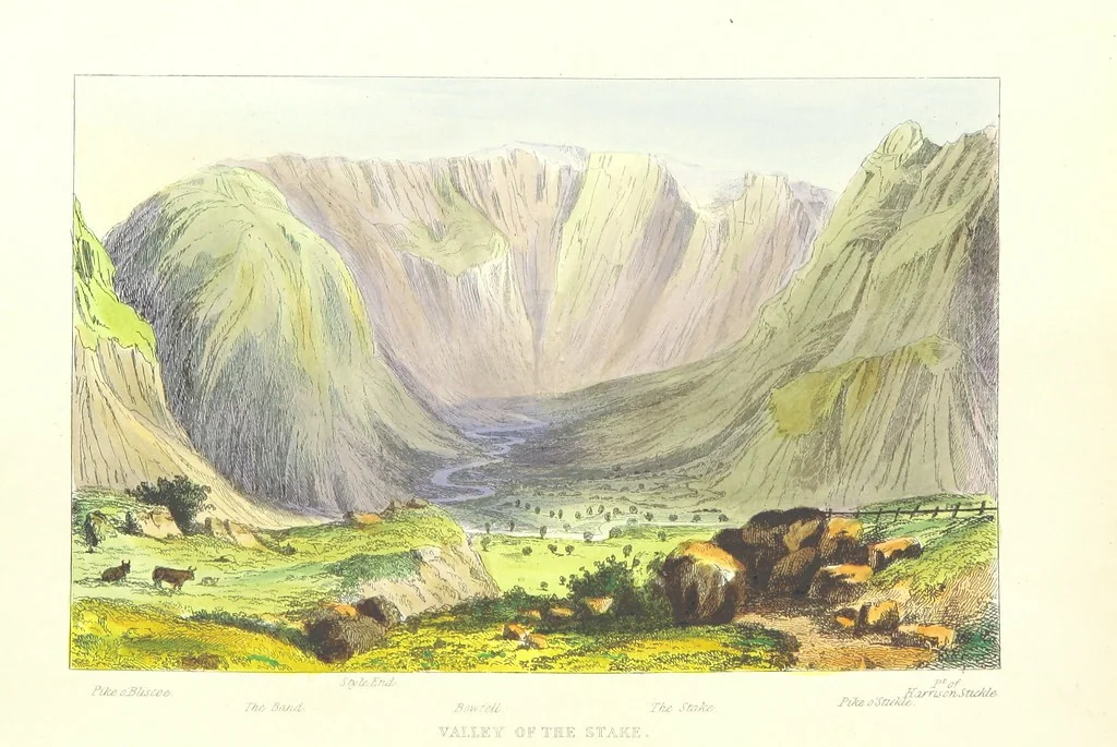 An illustration from The Lakes of England. Illustrated with eighteen coloured etchings, 1869, leaf 22