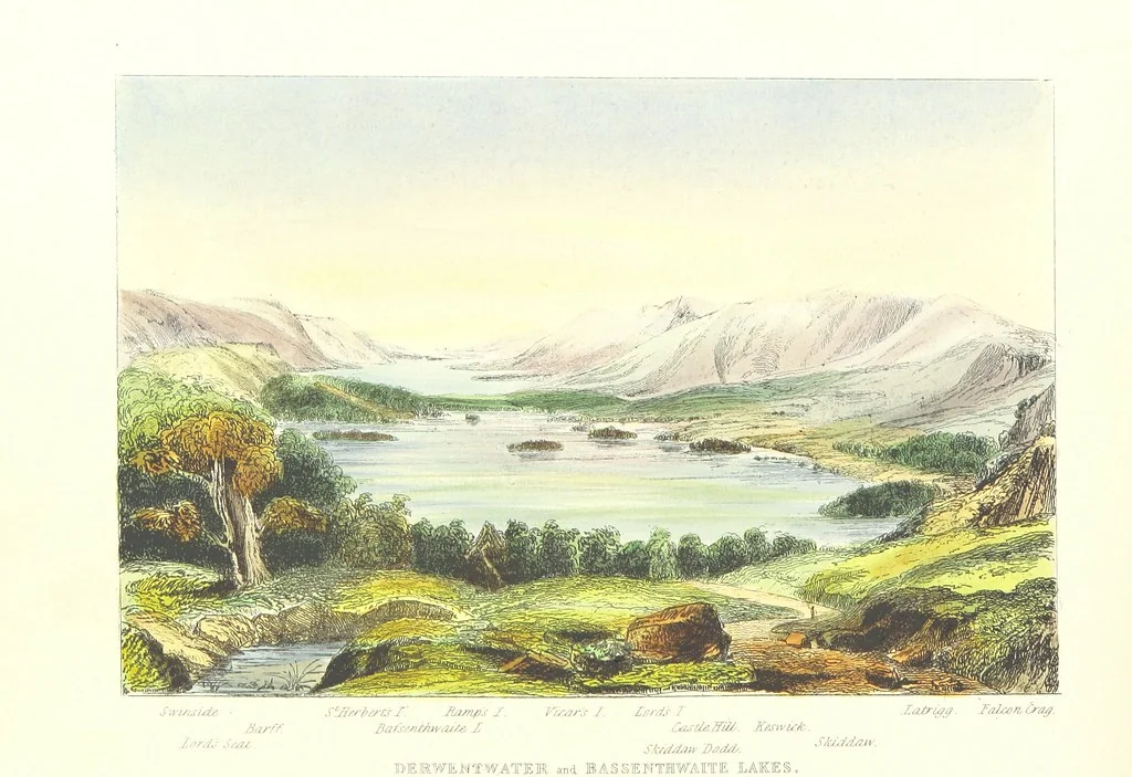 An illustration from The Lakes of England. Illustrated with eighteen coloured etchings, 1869, leaf 54