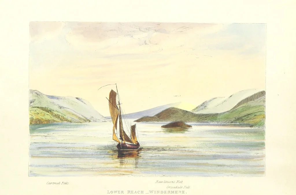 An illustration from The Lakes of England. Illustrated with eighteen coloured etchings, 1869, leaf 6