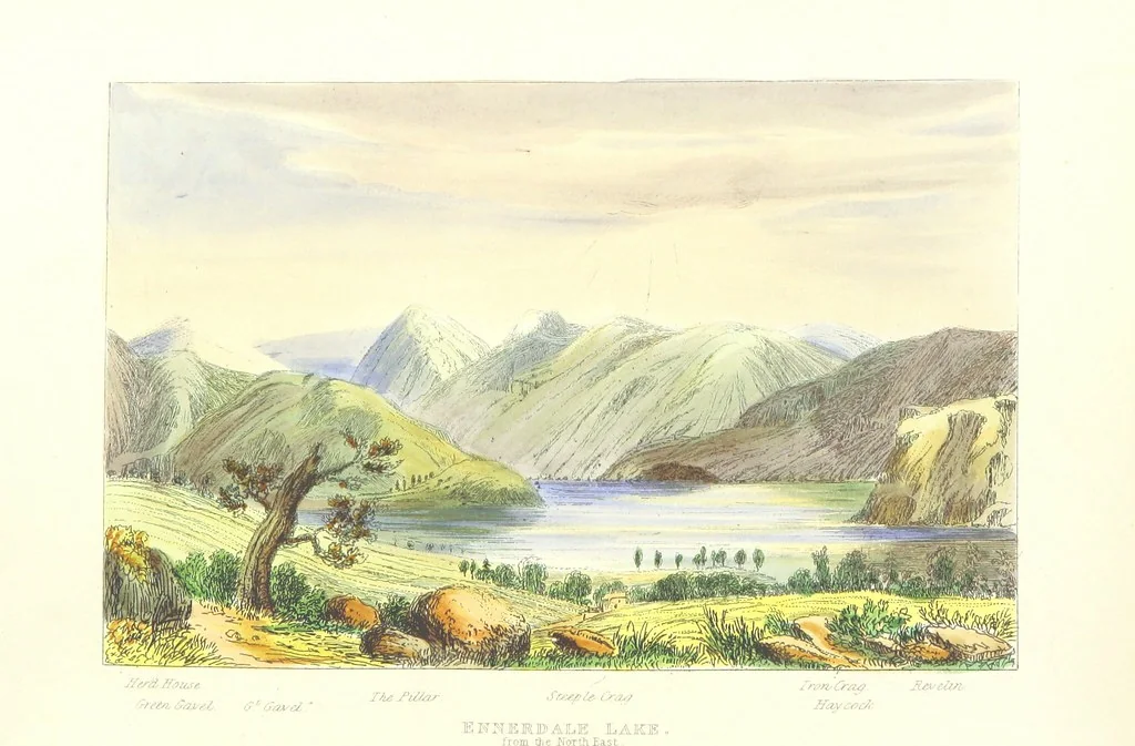 An illustration from The Lakes of England. Illustrated with eighteen coloured etchings, 1869, leaf 66