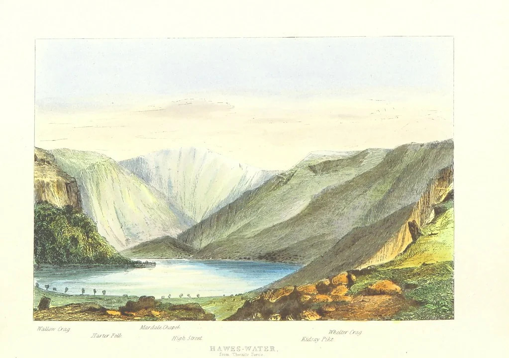 An illustration from The Lakes of England. Illustrated with eighteen coloured etchings, 1869, leaf 74