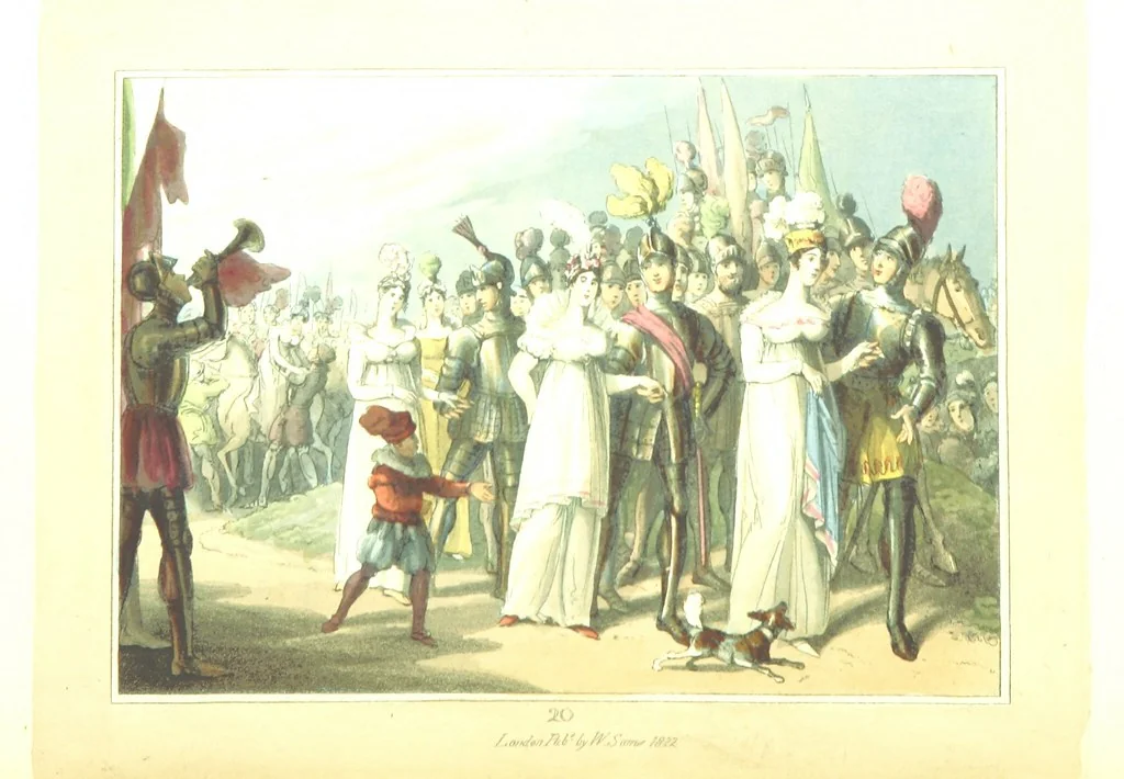 An illustration from The Tournament: or, Days of Chivalry. [A poem.] With ... engravings, 1823, leaf 102