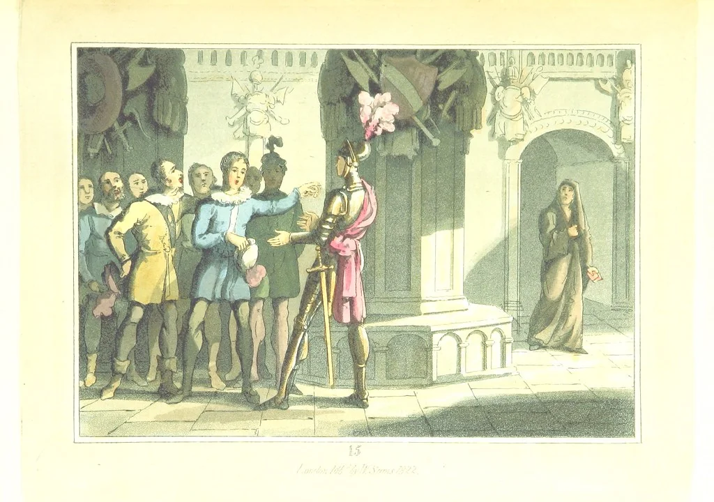 An illustration from The Tournament: or, Days of Chivalry. [A poem.] With ... engravings, 1823, leaf 79
