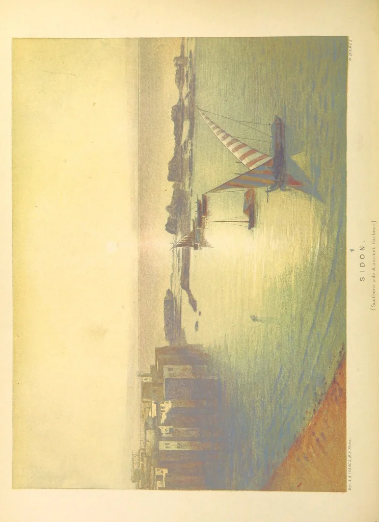 An illustration from Scenes in he East. Consisting of twelve coloured photographic views of places mentioned in the Bible, with descriptive letter-press, 1870, leaf 48