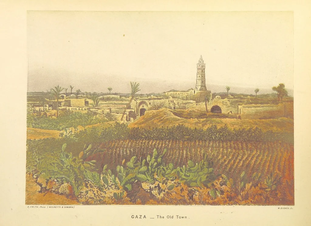 An illustration from Scenes in he East. Consisting of twelve coloured photographic views of places mentioned in the Bible, with descriptive letter-press, 1870, leaf 74