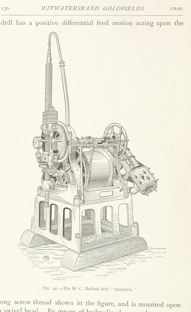 An illustration from The Witwatersrand Goldfields Banket and Mining Practice, 1898, leaf 180