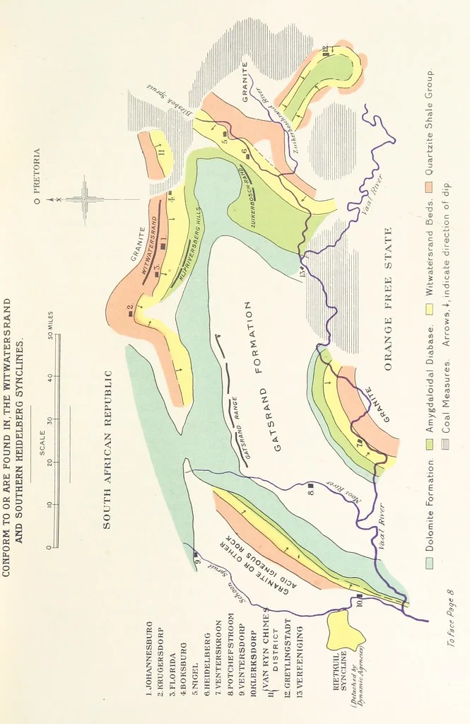An illustration from The Witwatersrand Goldfields Banket and Mining Practice, 1898, leaf 41