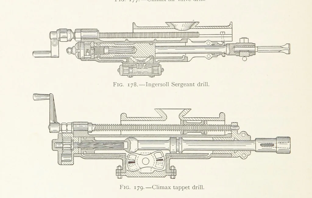 An illustration from The Witwatersrand Goldfields Banket and Mining Practice, 1898, leaf 428