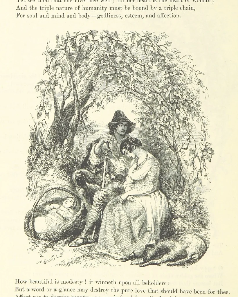 An illustration from Proverbial Philosophy in four series; now first complete, etc, 1881, leaf 128