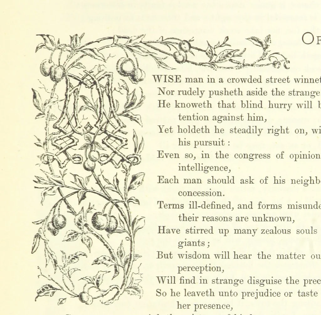 An illustration from Proverbial Philosophy in four series; now first complete, etc, 1881, leaf 137