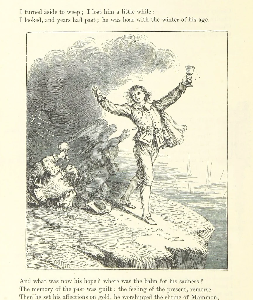An illustration from Proverbial Philosophy in four series; now first complete, etc, 1881, leaf 140