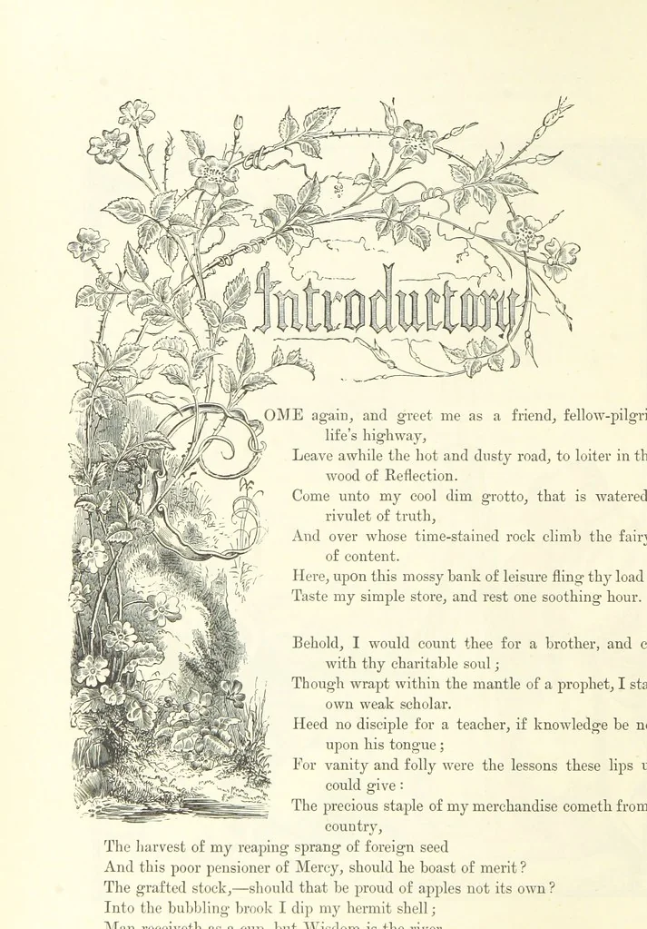 An illustration from Proverbial Philosophy in four series; now first complete, etc, 1881, leaf 144