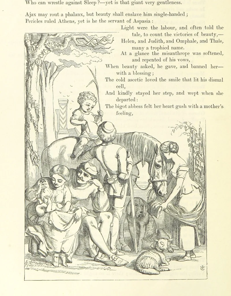 An illustration from Proverbial Philosophy in four series; now first complete, etc, 1881, leaf 174