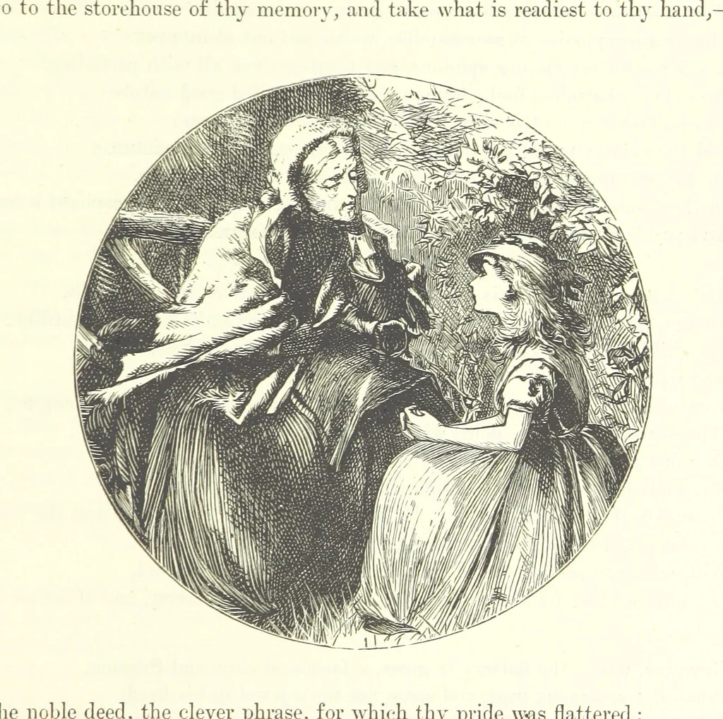 An illustration from Proverbial Philosophy in four series; now first complete, etc, 1881, leaf 187