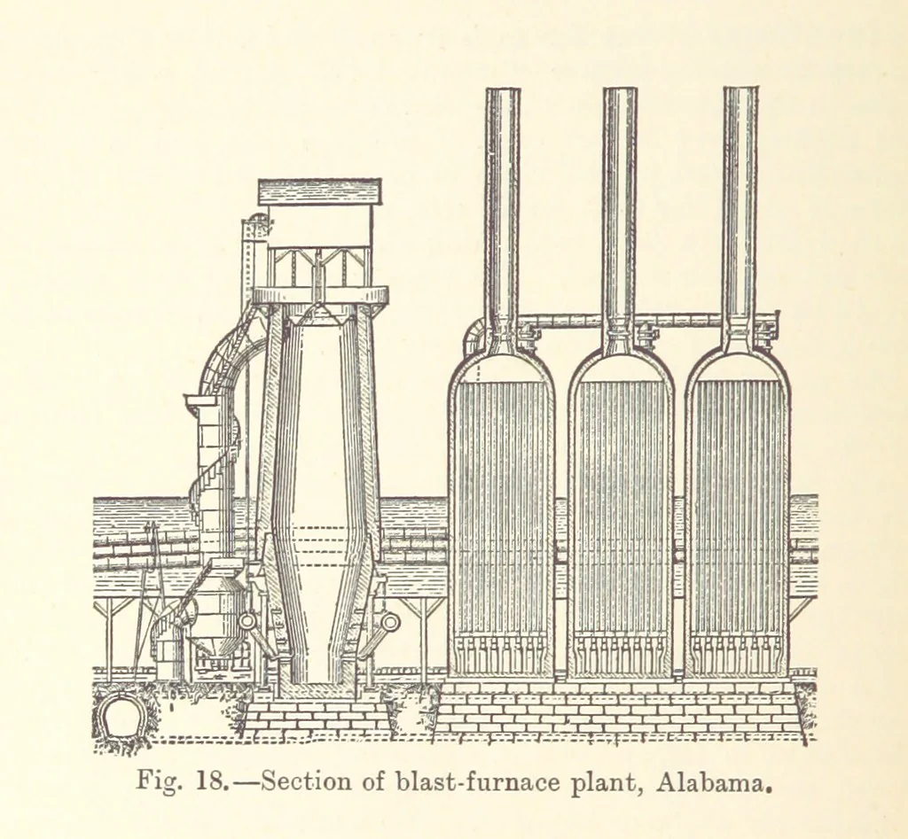 An illustration from The Metallurgy of Iron and Steel ... vol. I. The Metallurgy of Iron, 1895, leaf 112