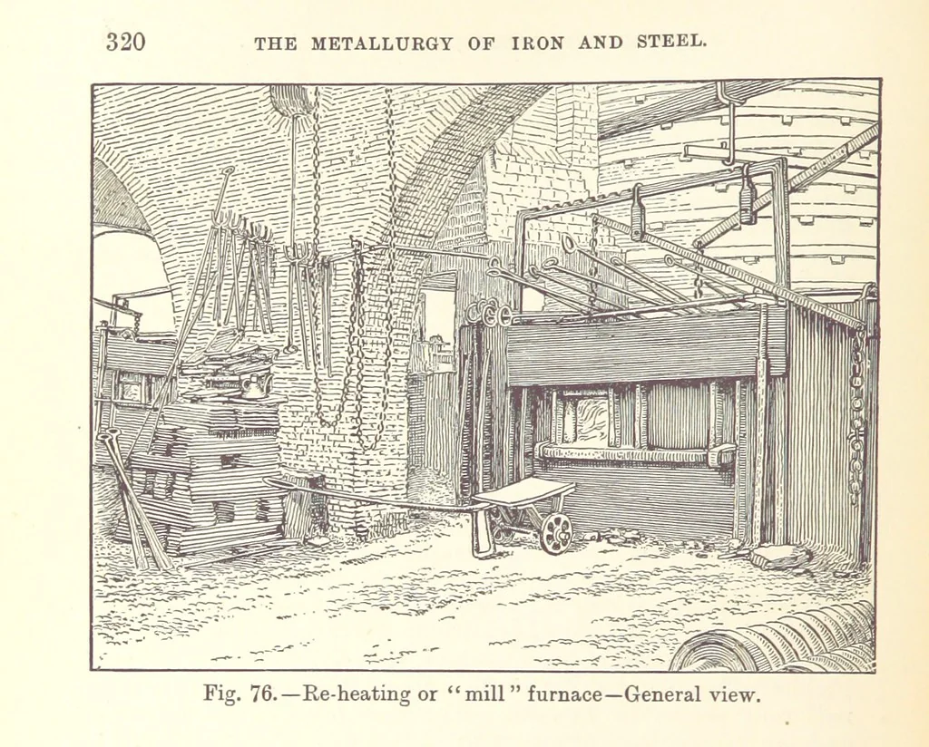 An illustration from The Metallurgy of Iron and Steel ... vol. I. The Metallurgy of Iron, 1895, leaf 340