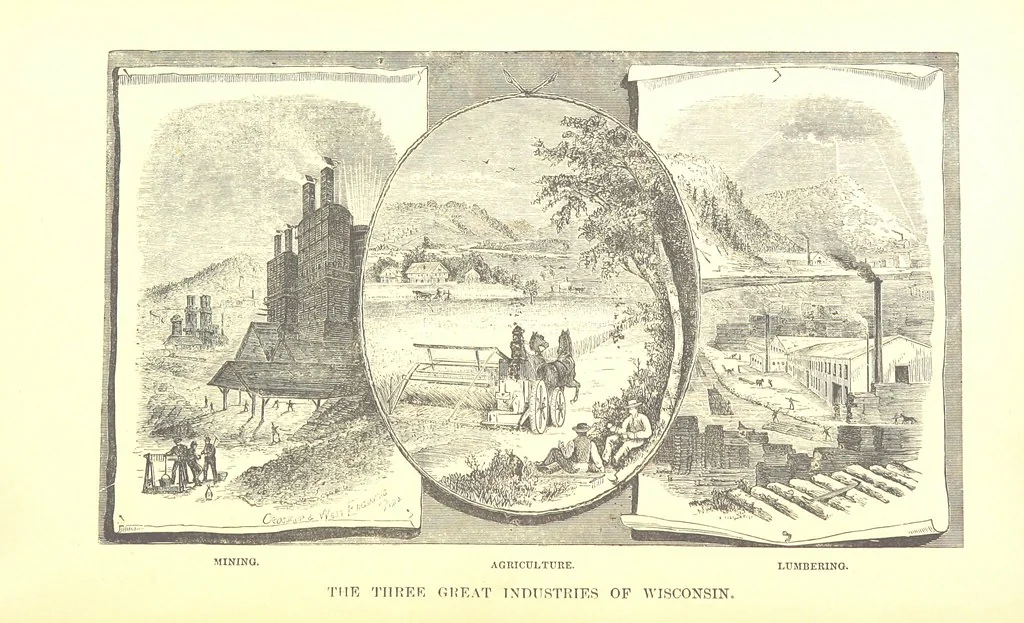 An illustration from An Illustrated History of the State of Wisconsin, etc, 1875, leaf 8