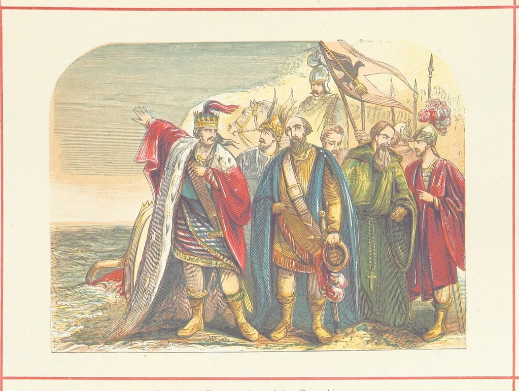 An illustration from A History of England for the Young, 1872, leaf 53