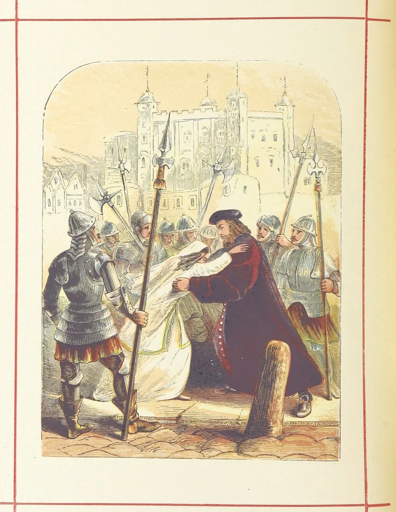 An illustration from A History of England for the Young, 1872, leaf 540