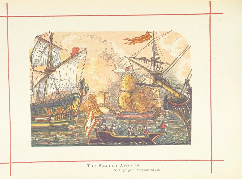 An illustration from A History of England for the Young, 1872, leaf 679