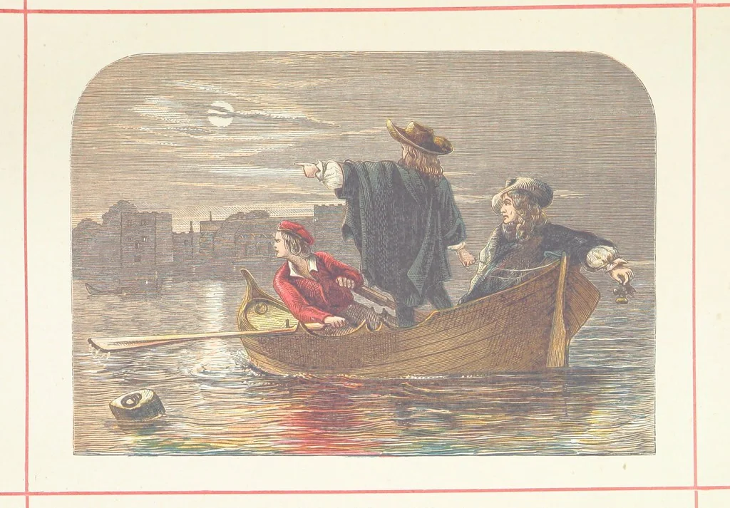 An illustration from A History of England for the Young, 1872, leaf 201